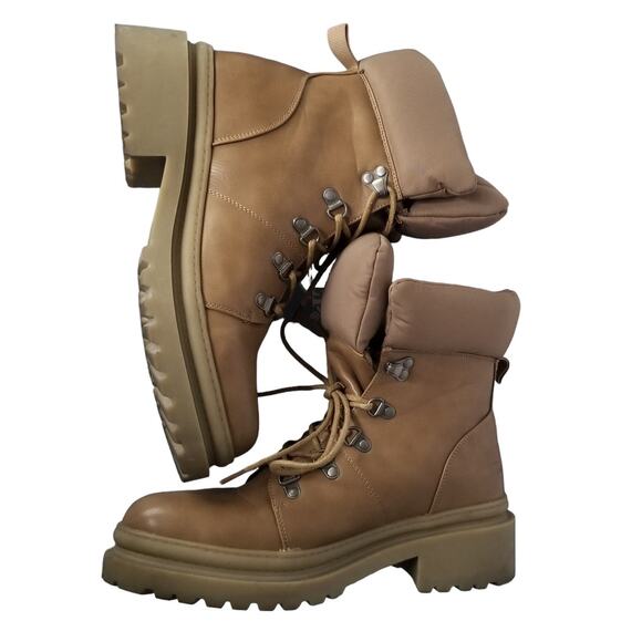 Journee Collection Womens Irrah Block Heel Booties Combat Boots, Size 12 - Picture 6 of 11